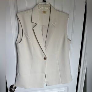 SSYS Cream Sleeveless Blazer Vest Women’s XXL Tailored NWOT